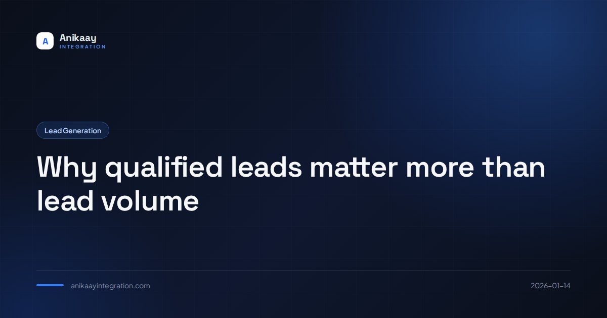 Why qualified leads matter more than lead volume Why qualified leads matter more than lead volume